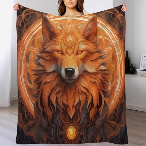 Couverture loup de qualité supérieure en flanelle douce