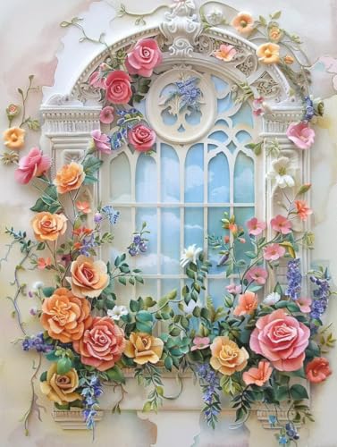 Peinture diamant adulte fleurs kit complet 5D 50x70cm pour decoration maison T0-325