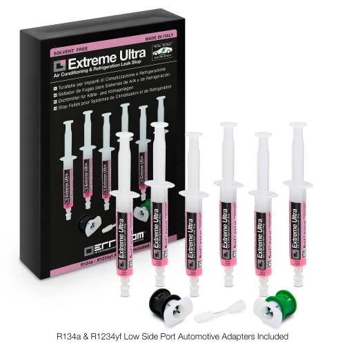 ERRECOM Extreme Ultra - 6 x 6mL, Leak Stop for Vehicle A/C Systems, Includes R1234yf and R134a adapters