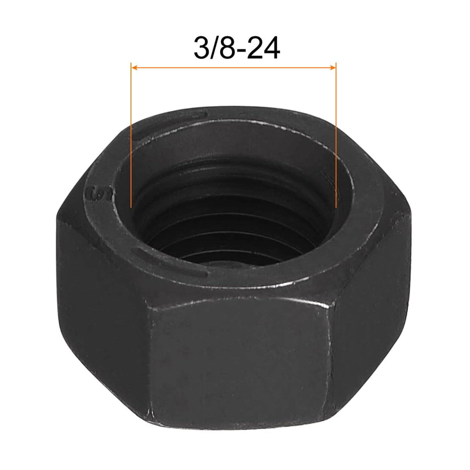 TA-VIGOR 20Pcs Hex Nuts, 3/8"-24 UNC Self Locking Nuts, Carbon Steel Grade 8.8 Oxide Hexagon Nutstones for Lock Washers Bolts - Image 2