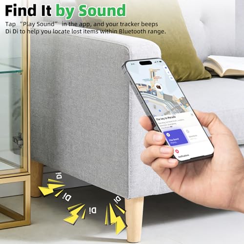 Image of 4 Packs Tracker Tags Compatible with Find My (iOS Only), Bluetooth Tracker Tags, Smart Keys Finder and Item Locator with Waterproof Case for Wallet Luggage Backpack (2Black+2White)