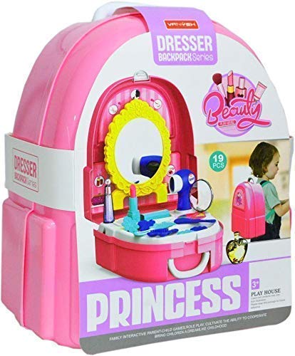 Rexmon Kids Plastic Pretend Play Dress Up Suitcase Makeup Toys