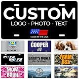 Personalized Custom Vanity License Plate for Cars & Trucks - Decorative Novelty Auto Accessory for Garage, Bar, or Home Display - Upload Your Logo for Your Business (Solid Color)