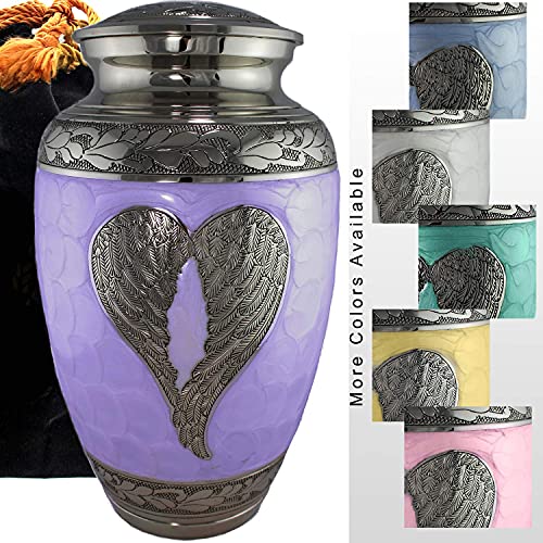 Lilac Loving Angel Cremation Urns for Human Ashes Adult for Funeral, Burial, Niche, or Columbarium Cremation - Urns for Adult Ashes - Cremation Urns for Human Ashes - Large