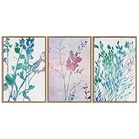 SIGNWIN 3 Piece Framed Canvas Wall Art Colorful Leaves Canvas Prints Home Artwork Decoration for Living Room,Bedroom - 16