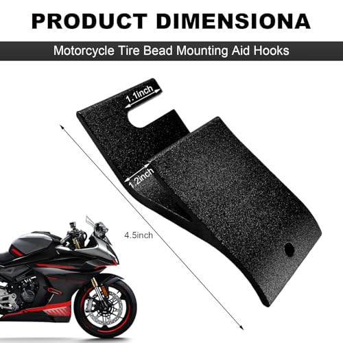 Image of KVAEY Motorcycle Tire Bead Installation Holder Hook, Off-Road Tire Removal Install Assistance Tool, Universal Wheel Tire Changing Tool for Dirt Bike, Motorcycle Accessories (Black)