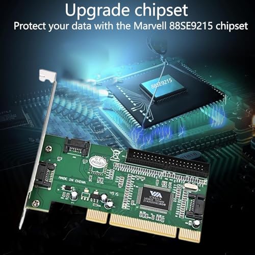 Image of Atevon PCI Expansion Card with 3 SATA + 1 IDE Ports - High-Speed Adapter for Desktop PC - Supports HDD, SSD & Optical Drives - Compatible with Windows 11 /10 /8 /7