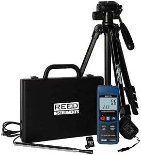 REED Instruments R4500SD-KIT2 Data Logging Hot Wire Thermo-Anemometer with Tripod, SD Card and Power Adapter