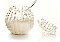 Vista 3 de Azucarero de vidrio transparente con tapa y cuchara