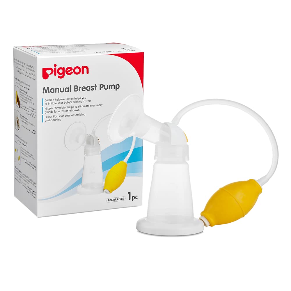 Pigeon, Conventional Manual Breast Pump, Suction Release Button, Nipple Stimulator, One Size