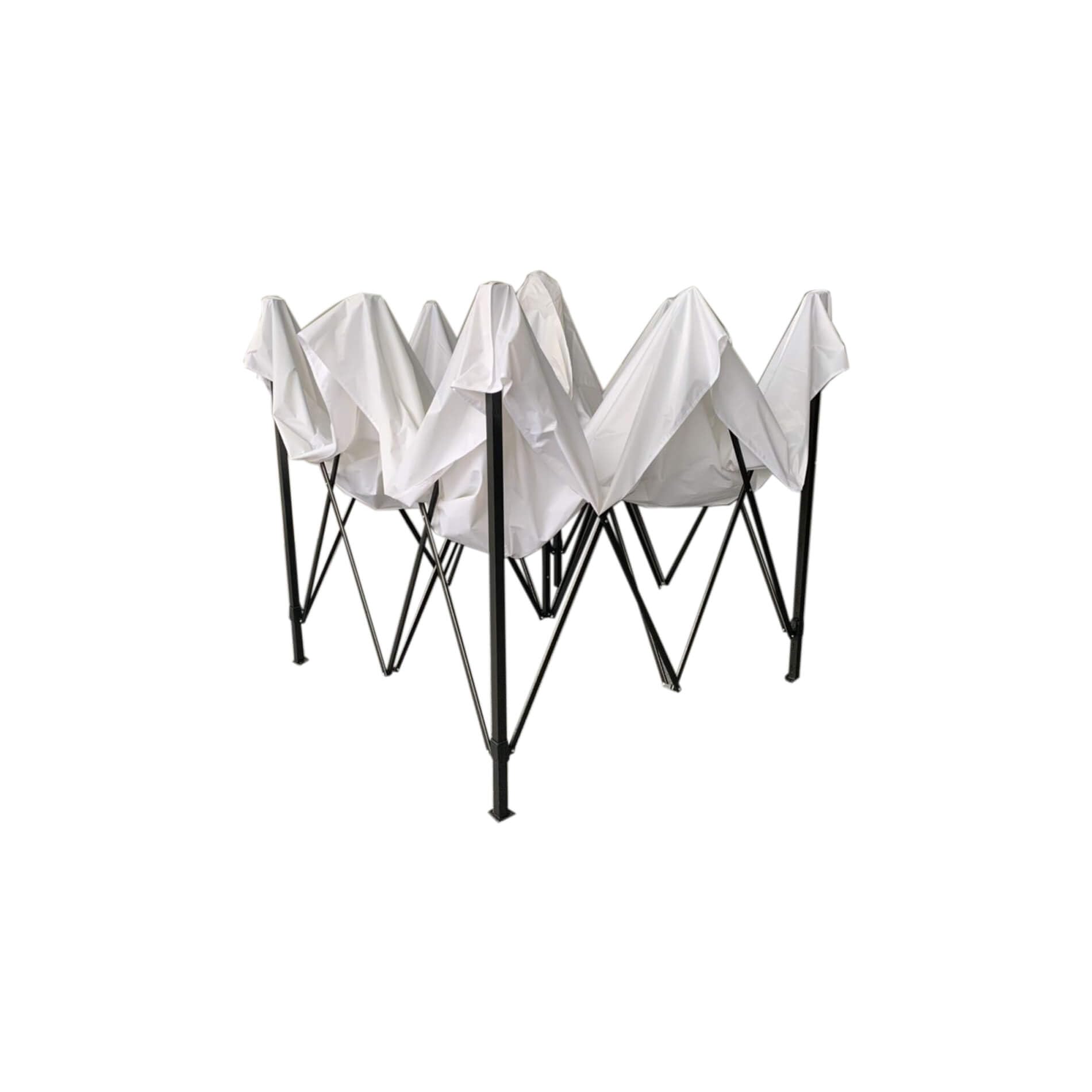 Rebecca Mobili Tonnelle en Accordéon Pavillon Blanc avec 4 Sacs de Poids Polyester Métal avec Sac de Transport Foires Terrasse Fêtes - 3,1x3x3 m (H x L x P) - Art. RE6326