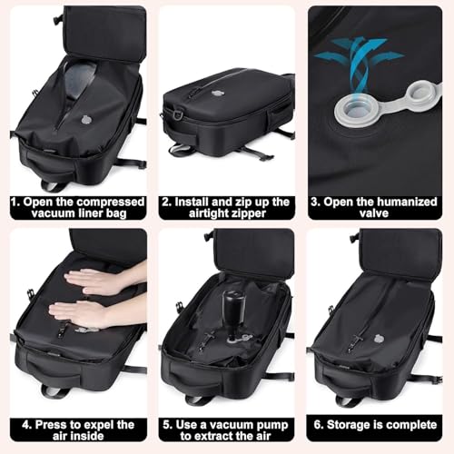 Luna Pack Backpack, Lunapack Travel Backpack, Large Capacity Travel Air Vacuum Compression Backpack with Electric Pump (Pink, Single Pack)4