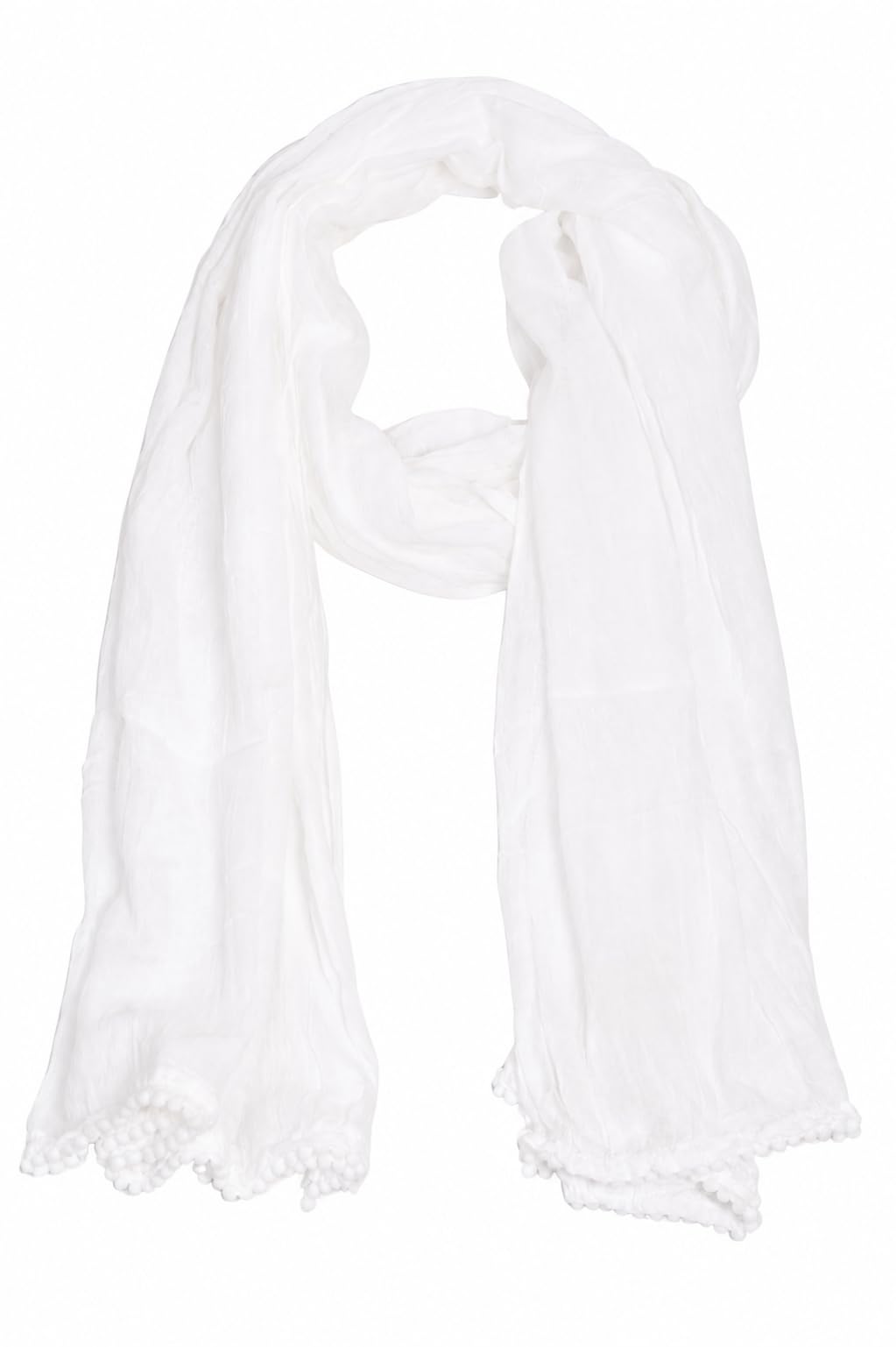 urban ladiiiz Pure Cotton Crinkle Dupatta for Women | Soft Breathable Ethnic Wrap with Pom Pom Lace | Lightweight Solid Colour | 100 x 215 cm-picture-49