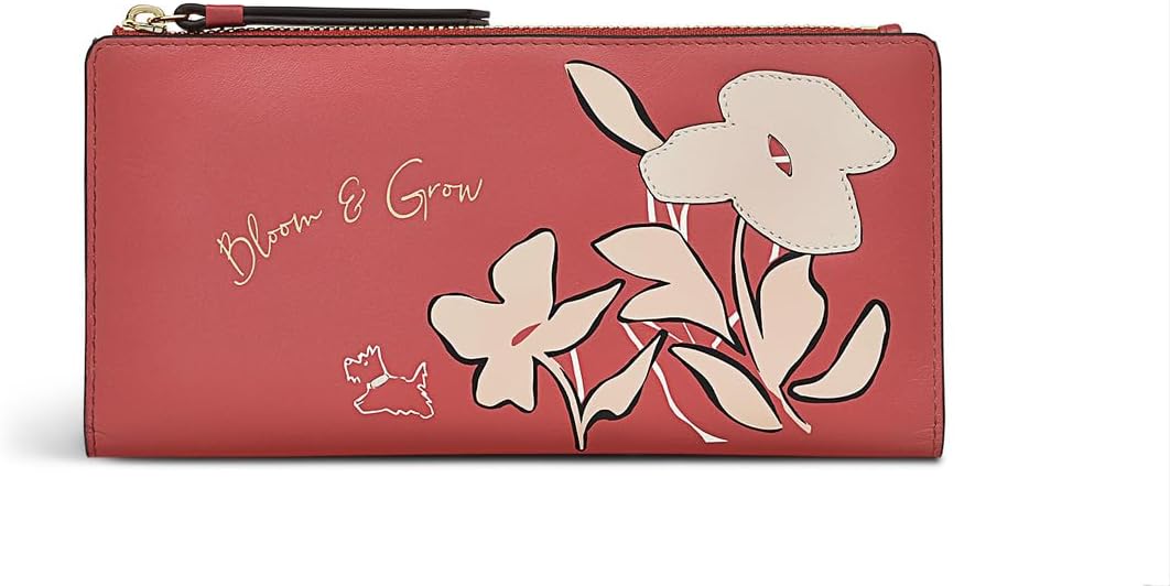 RADLEY London Bloom & Grow Women's Large Leather Bifold Wallet, Copper Pink