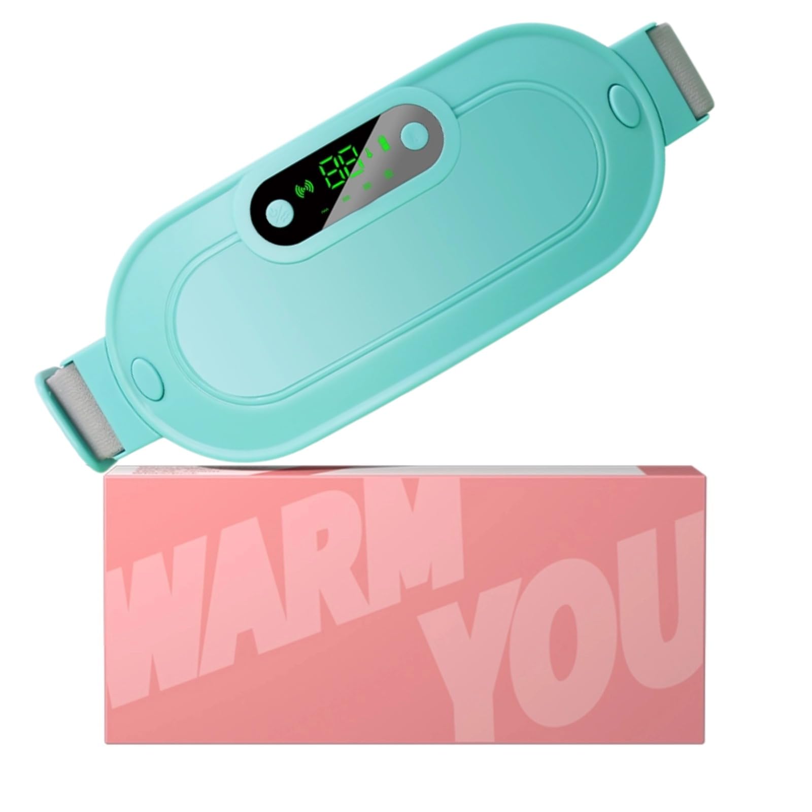 Heating Pad for Period Cramps, Portable Cordless Fast Heated Pad, Electric Belly Wrap Belt with 3 Heat Levels & 4 Massage Modes, Menstrual Back Belly