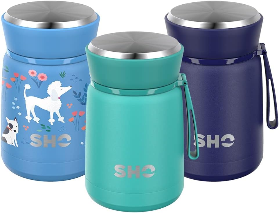 SHO Food Flask Vacuum Insulated, Double Walled Stainless Steel Food