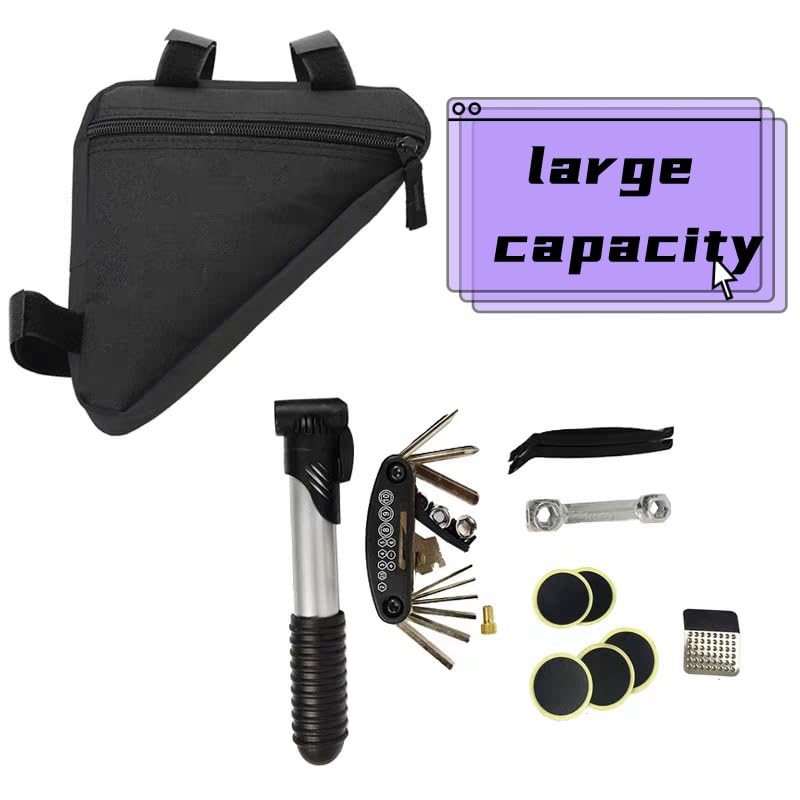 Borsa Triangolare Per Bicicletta | Impermeabile In Tessuto Oxford | 20x18.5x4 Cm | Per Attrezzi E Accessori - Foto 2