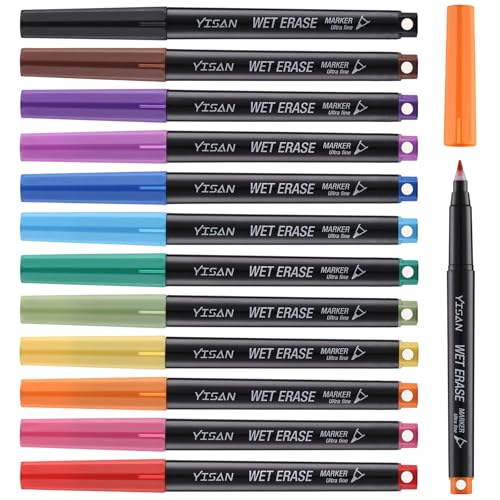YISAN Ultra Fine Tip Magnetic Wet Erase Markers,...