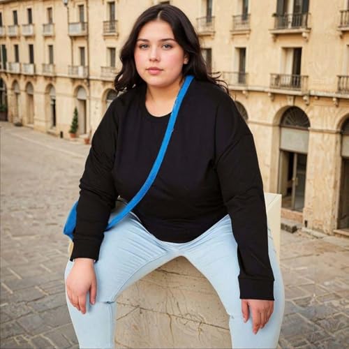 Image of KOTTY Stylish Women's Sweatshirts Lightweight Cotton Blend Colorful Options(Black,S)