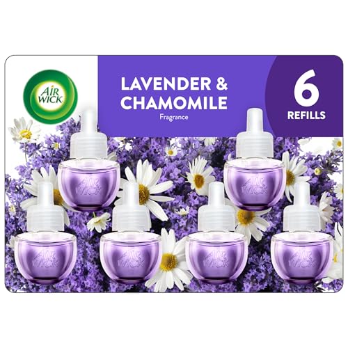 Image of Air Wick Plug-In Scented Oil Refills, 6 Count, Lavender and Chamomile, Air Freshener, Essential Oils