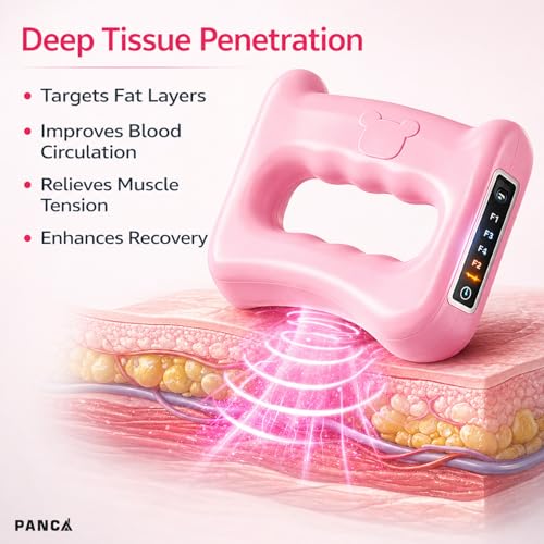 Image of PANCA Electric Belly Fat Massager Belt with Heat & Vibration | Abdominal Waist Slimming & Muscle Relaxation Device | Portable Body Shaping Fascia Massager for Home Use (Pink)
