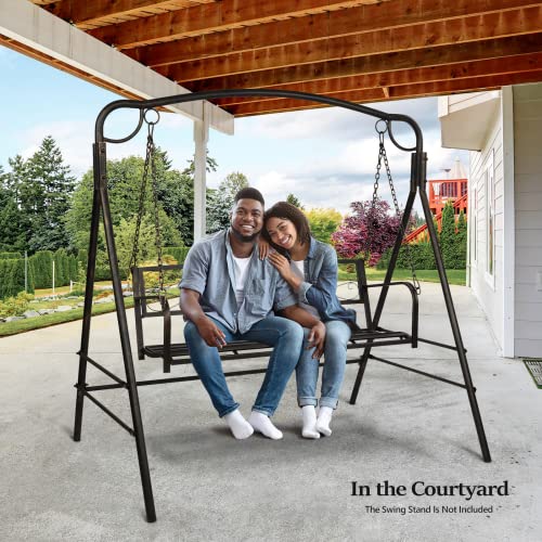 Vingli Upgraded Metal Patio Porch Swing, 660 Lbs Weight Capacity Steel Porch Swing Chair For Outdoors, Heavy Duty Swing Chair, Bench Swing For Gardens & Yards (Antique Bronze) #TOP4