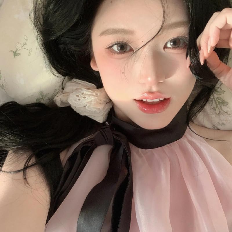 White Black Chiffon Scarf for Women and Girls2