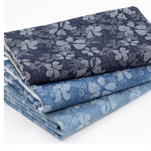 Premium Blue Floral Cotton Washed Denim Fabric - Versatile 150cm×90cm Material for DIY Crafts, Fashion Design, Quilting, and Home Décor 4 Premium Blue Floral Cotton Washed Denim Fabric - Versatile 150cm×90cm Material for DIY Crafts, Fashion Design, Quilting, and Home Décor - Image 3