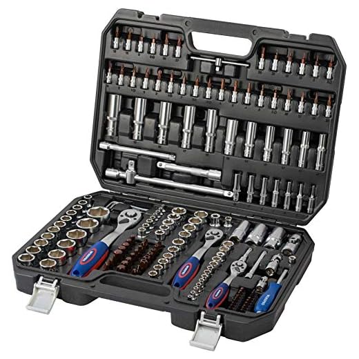 WORKPRO 172 Piezas Juego de Vasos para Llaves Carraca 3/8", 1/2"y 1/4"Pulgada Cr-v, Profesionales, con Trinquete, Barra de Extensión, Junta Universal. Ideal para Reparación Mecánica
