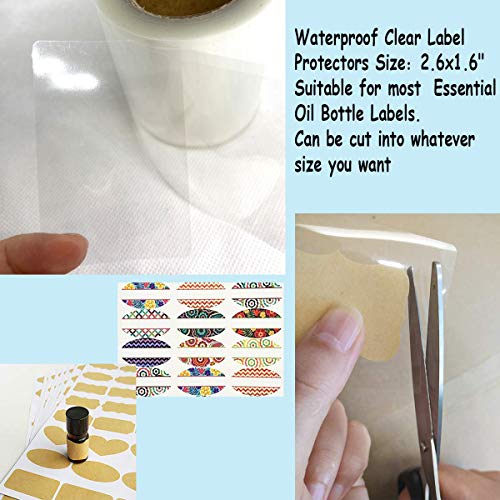 2.5X1.6 Inch Clear Waterproof Label Protectors For Essential Oil Bottle Labels And Food Jars Labels - 300 Barcode Label Protectors /Roll #TOP2