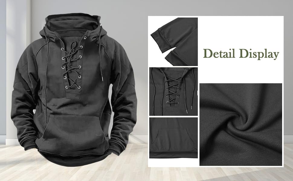 Mens Tactical Sweatshirts Quarter Zip Aztec Hooded Pullover Long Sleeve Cargo Workout Outdoor Hoodies with Pocket4