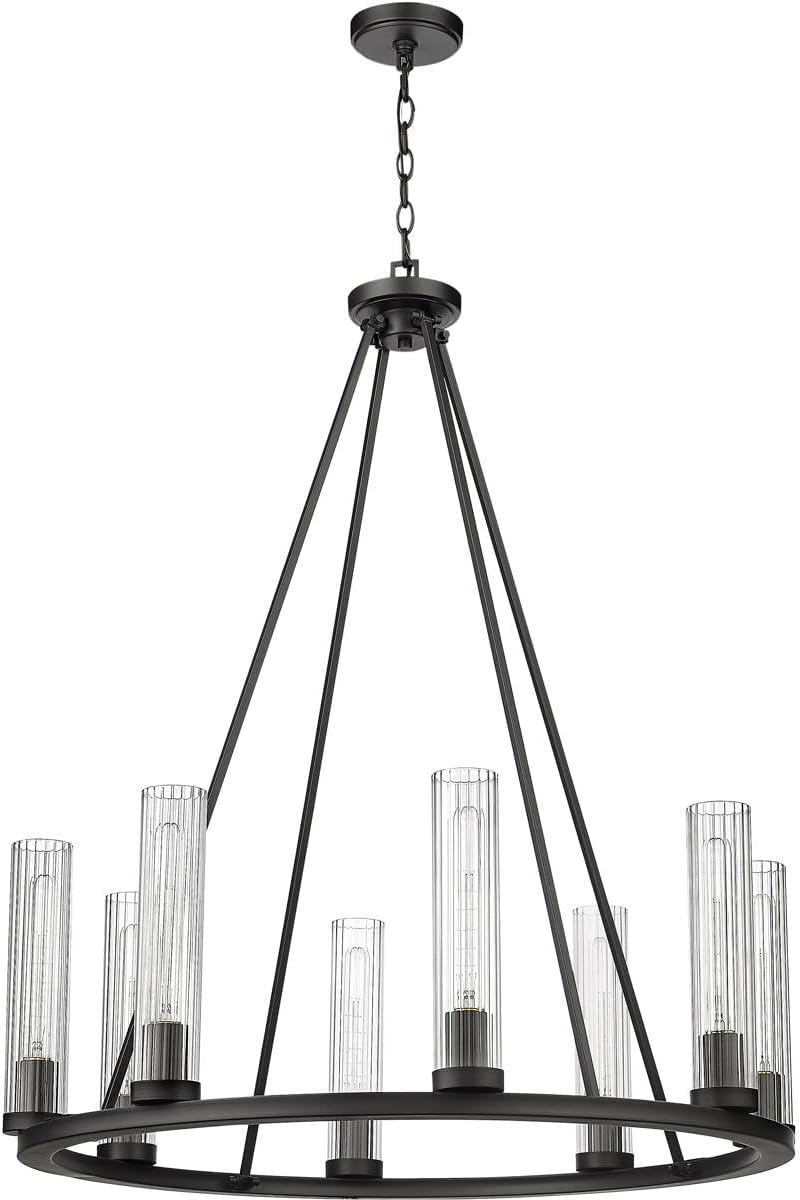 Z-Lite 3031-8BRZ Beau Chandelier, 8-Light 480 Total Watts, Bronze