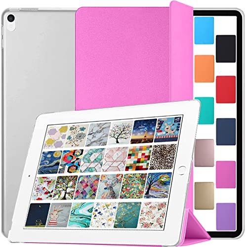 Image of DuraSafe Cases for iPad 10.5 Inch 2017 Air 3 2019 [ PRO 10.5 Air 3rd Gen ] A1701 A2152 A2123 MUUL2HN /A MUUK2HN /A MUUJ2HN /A MQDX2HN /A MQDY2HN /AiPad Cover with Translucent Frosted Hard Back - Pink