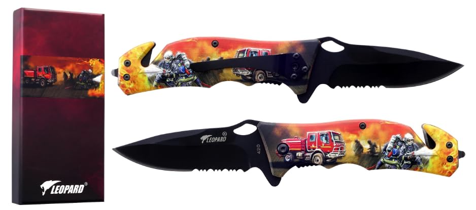 BALOTTI - Cuchillo de bombero de leopardo