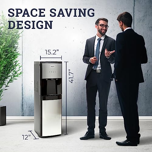 Igloo Bottom Loading Water Cooler – Hot, Cold, & Room Temperature Dispenser – Stainless Steel, Holds 3 & 5 Gallon Jugs, Child Safety Lock – for Homes, Kitchens, Offices, Dorms