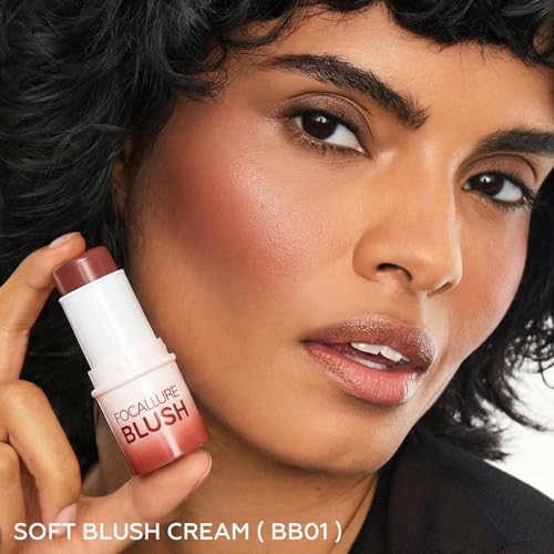 Image of FOCALLURE Cream Blush Makeup,Buildable Blush Stick for Cheeks,Matte and Dewy Finish,Long Wearing,Easy Application,Lightweight Multi Stick (BB01)