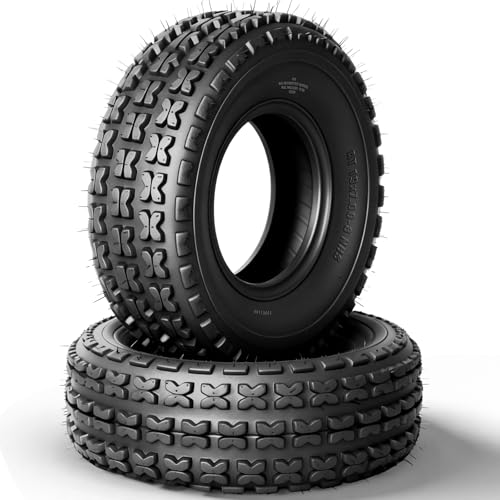 TRIBLE SIX 19x7-8 ATV UTV Tires 19x7x8 Mini Bike Tires 4PR All-Terrain Mud & Trail Tire Heavy Duty Tubeless Non-Directional Tread Set of 2