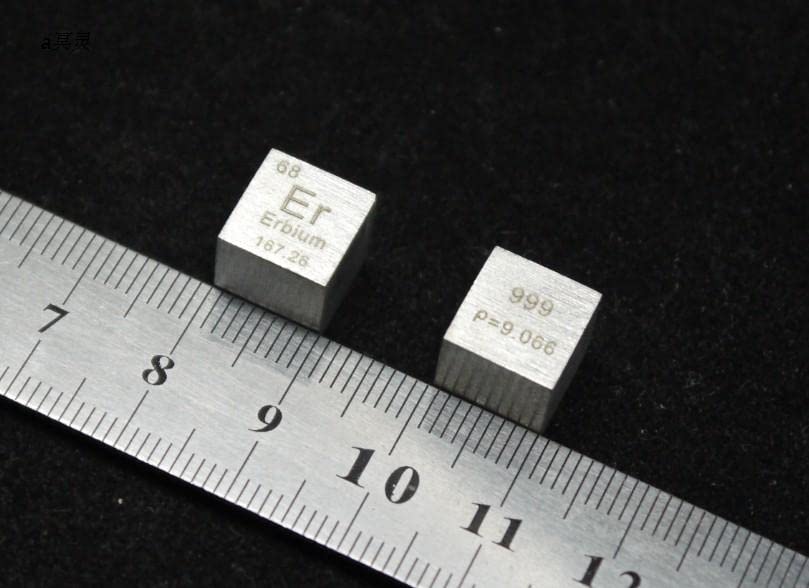 1 pieza 99,9% de metal de erbio puro, cubo de metal tallado, maravillosa colección de manualidades, 10 x 10 x 10 mm