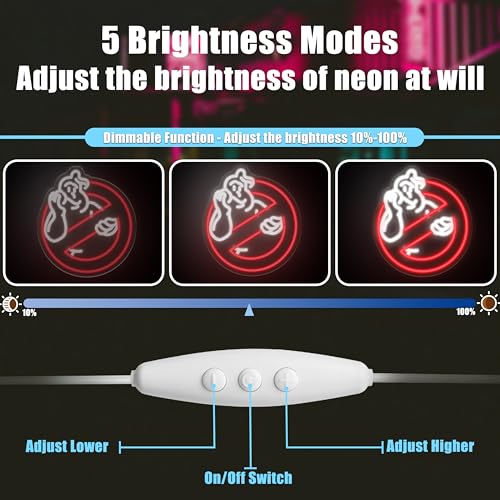 Image of Heliwey Bored Ghostbusters Neon Sign for Wall Decor, LED Neon Red Ghost Light for Bedroom, Party, Bar, Man Cave, Ghostbuster Decor for Holiday Game Room