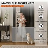 Allyson® Treppenschutzgitter Ausziehbar, Türschutzgitter bis 140 cm Treppengitter für Kinder & Haustiere, Kinderschutzgitter 85 cm Höhe, Haustierschutzgitter Einziehbar, Verstellbar & Stabil – Grau
