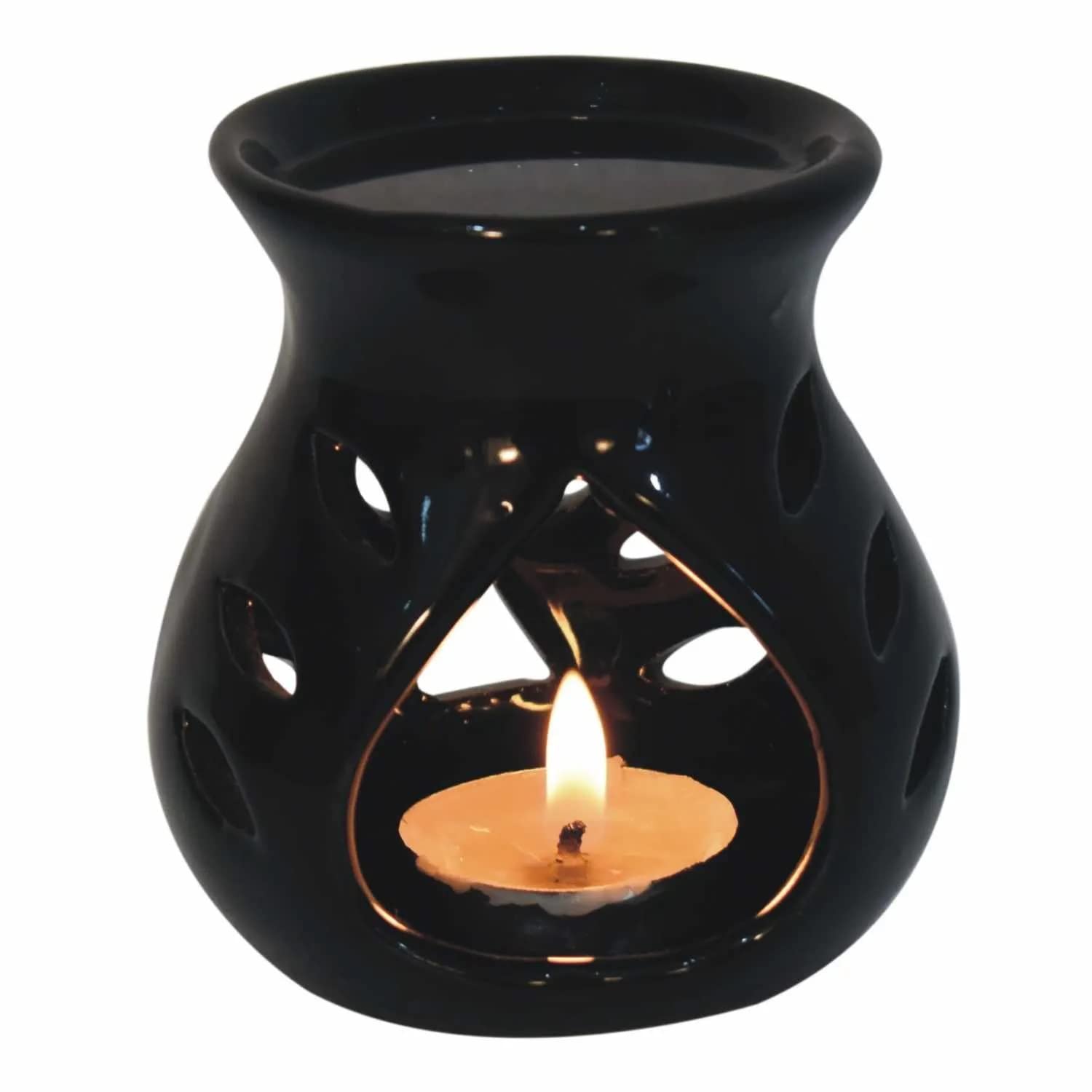 Mkd2 Rise Ceramic Clay Candle Aroma Diffuser Oil Burner Lamp for Home Fragrance (Black) (B08WK5D8BV) Amazon Price History, Amazon Price Tracker