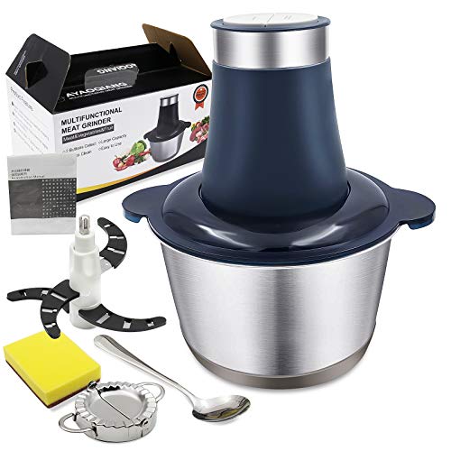 Electric Food Chopper, Meat Grinder, 2L Stainless Steel Bowl Food Processor for Meat, Vegetables, Fruits and Nuts, 300W.