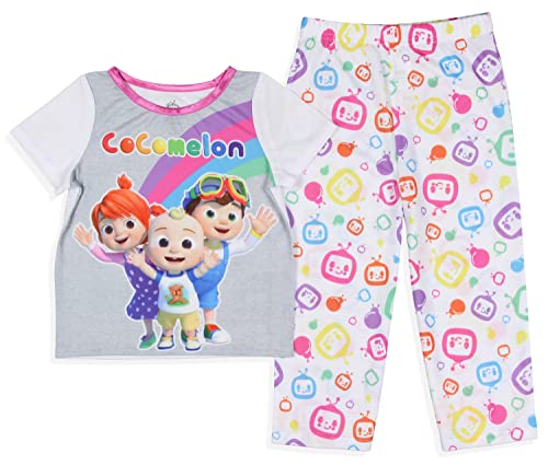 Komar Kids CoComelon Toddler Girls' Rainbow Short Sleeve Shirt And Pants 2PC Pajama Set2