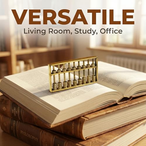Image of TOYANDONA Miniature Brass Abacus Feng Shui Abacus Mini Copper Ancient Figurine Chinese Math Calculating Tool