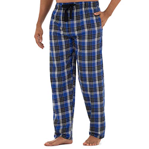 Izod Men's Poly-Rayon Yarn-Dye Woven Sleep Pant Pajama Bottom, Blue Plaid, Medium #TOP4