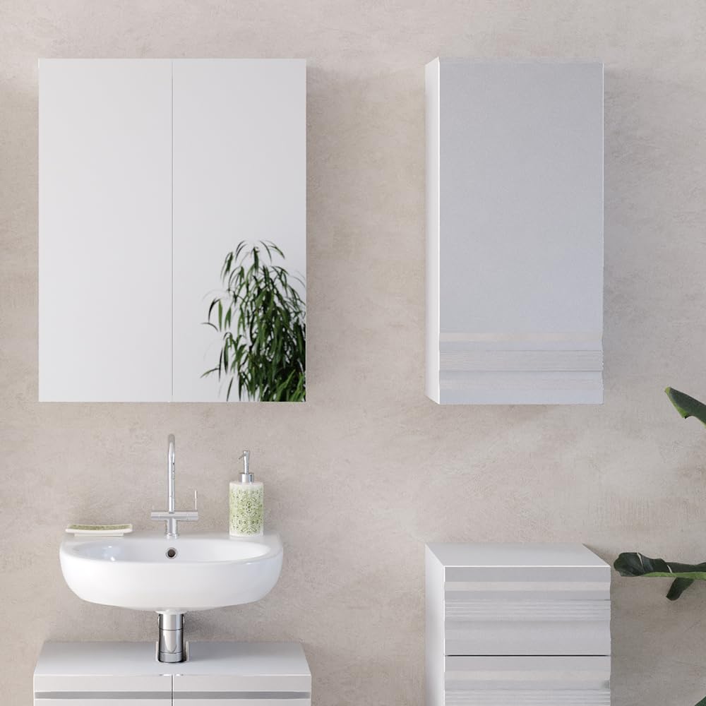 Vicco Armoire Murale Fredd, Blanc Haute Brillance, 36.4x77cm