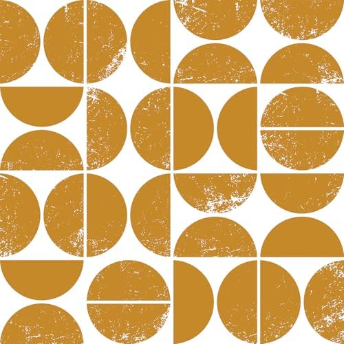 VEELIKE Mustard Yellow Geometric Peel and Stick Wallpaper Rustic ...