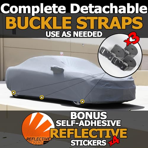 Image of All Weather Waterproof car Cover Good for rain Snow uv Protection dust Sport Sedan GTO MAZDA6 Mustang Camaro M5 RC A5 M3 Q50 M8 Thunderbird Gray
