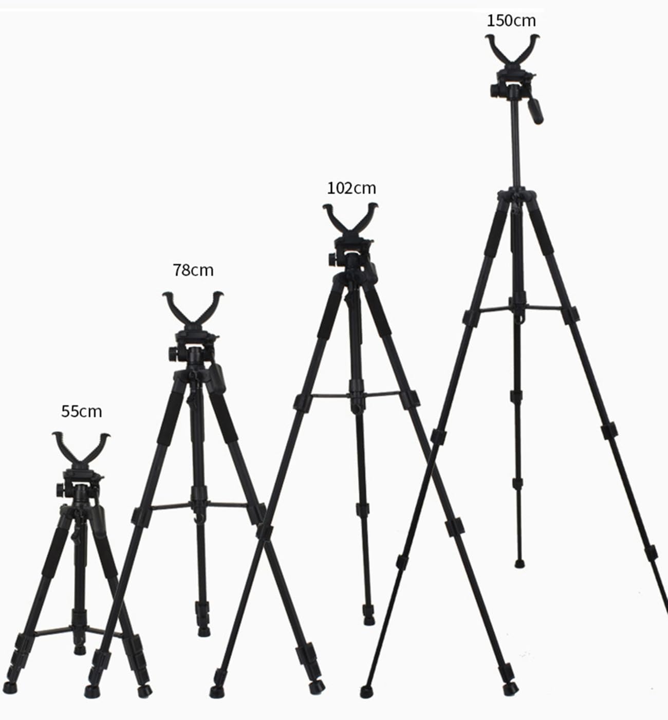 Treppiede Da Tiro WLDOCA 1,5 M In Alluminio | Altezza Regolabile 55-155 Cm, Testa A V Girevole 360° | Per Carabine, Balestre E Fotografia