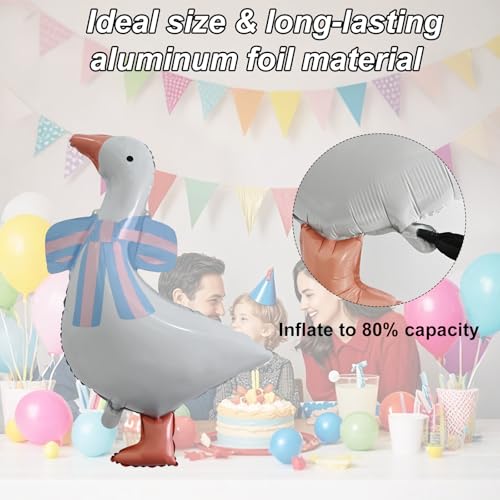 4 Ballons en forme de canard en aluminium brillant pour décorations chic - 3